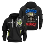 Fan Gift Hoodie Half Zipper, Sports-Inspired Logo Design SPO101 - Black