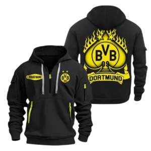 Lightweight Sports Hoodie Half Zipper, Unique Logo Print SPO151 - Black