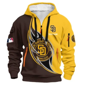 Fan Unity Flame Hoodie Half Zip 3D Print, Sport Spirit Hoodie PTHDF000MLB091625SDP
