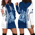 Always Devoted Together Hoodie Dress, Pullover Hoodie Dress Women For Baseball Fans PTHDD000MLB092025TBR