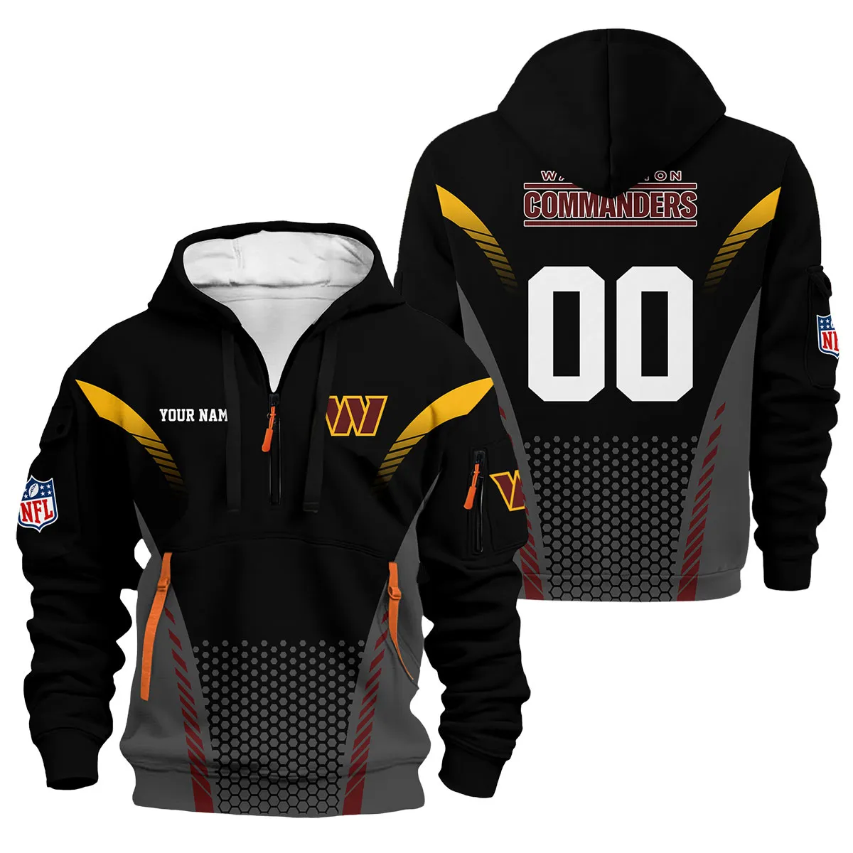 Red Pride Hoodie Half Zip 3D Print Style, Performance Fan Hoodie PTHDFWC02 - Image 3