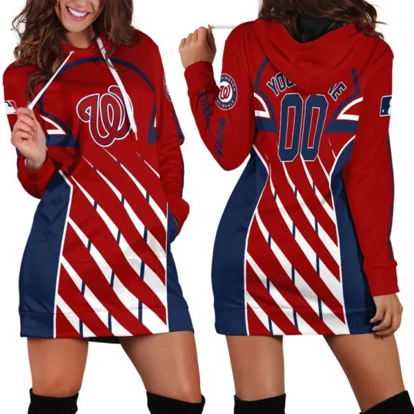 United Fan Flame Hoodie Dress Custom Name, Athletic Women's Hoodie Dress PTHDD000MLB091825WN