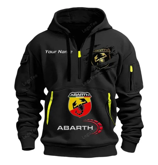 Hoodie Half Zipper Exclusive Logo Gift For Performance Auto Enthusiasts CAR113 - Black