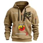 Hoodie Half Zipper Exclusive Logo Gift For Rally Car Enthusiasts CAR113 - Khaki