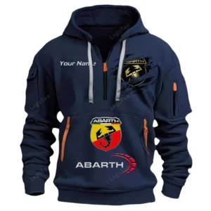 Hoodie Half Zipper Exclusive Logo Gift For Street Racing Car Enthusiasts CAR113 - Navy