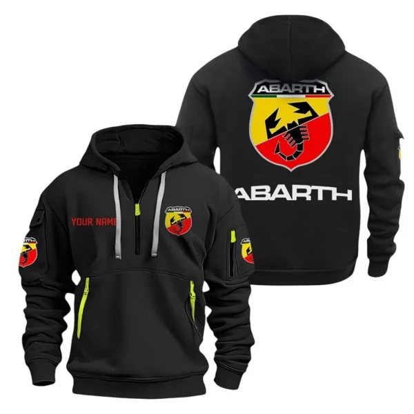 Italian Racing Car Hoodie Half Zipper, All Over Print Hoodie Gift For Italian Racing Car Enthusiasts CAR200 - Black