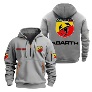 Compact Sports Car Hoodie Half Zipper, All Over Print Hoodie Gift For Compact Sports Car Enthusiasts CAR200 - Gray