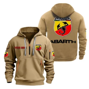 Rally Car Hoodie Half Zipper, All Over Print Hoodie Gift For Rally Car Enthusiasts CAR200 - Khaki
