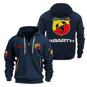 Hoodie Half Zipper Exclusive Logo Gift For Italian Racing Car Enthusiasts CAR200 - Navy