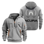 Hoodie Half Zipper Exclusive Logo Gift For Premium Sedan Enthusiasts CAR200 - Gray