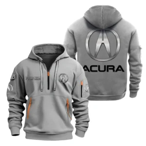 Hoodie Half Zipper Exclusive Logo Gift For Premium Sedan Enthusiasts CAR200 - Gray