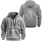 Hoodie Half Zipper Exclusive Logo Gift For Japanese Luxury Car Enthusiasts CAR170 - Gray