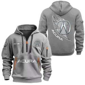 Hoodie Half Zipper Exclusive Logo Gift For Japanese Luxury Car Enthusiasts CAR170 - Gray