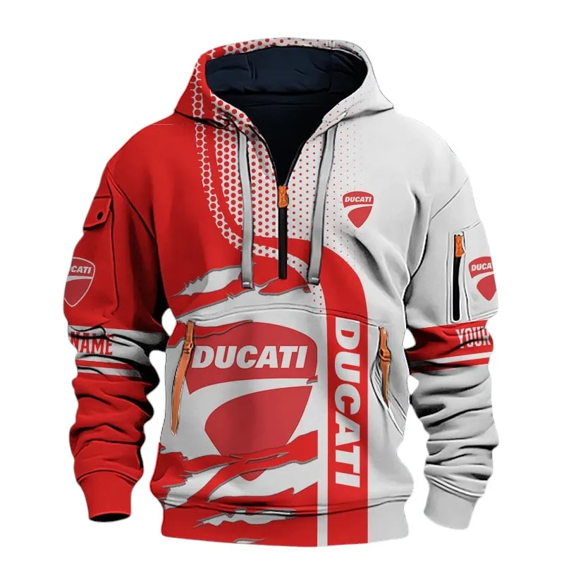 Adrenaline Machine Hoodie Half Zip 3D, Casual Fit Hoodie For Car Lovers CAR398 - Red