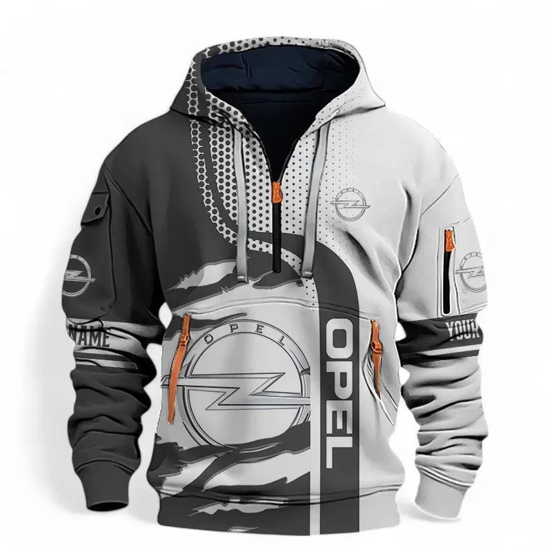 Affordable Automobile Hoodie Half Zip 3D, Lightweight Streetwear Hoodie For Car Lovers CAR396 - Black
