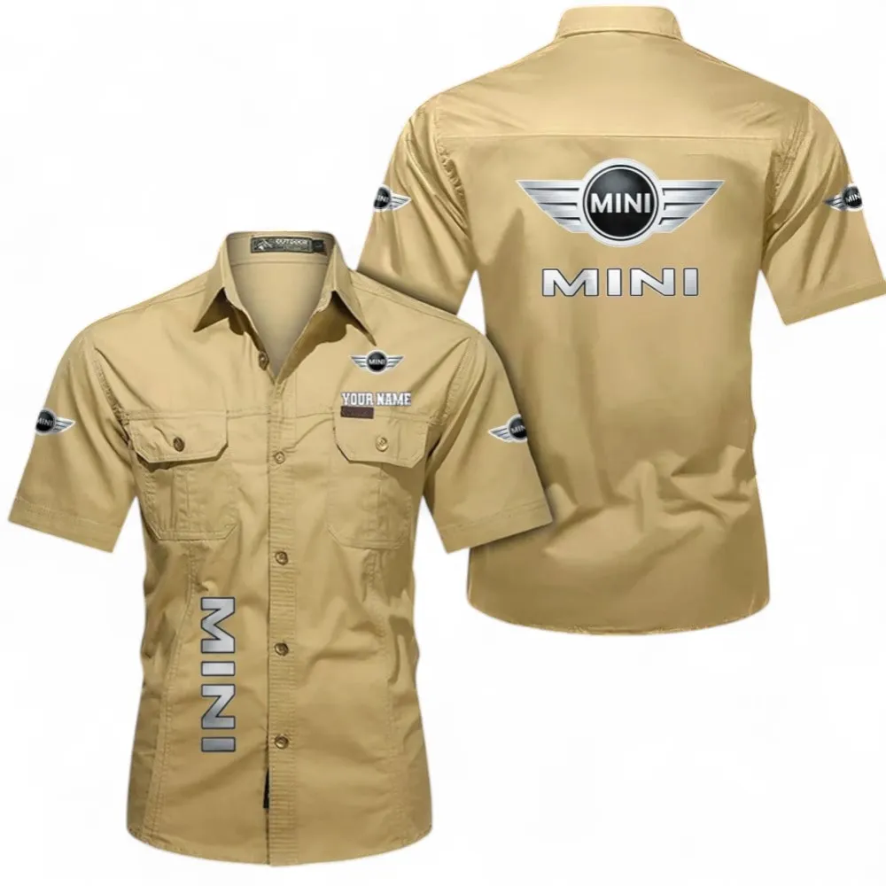 Agile City Vehicle Men's Classic Short Sleeve Shirt, Custom Name CAR392 - Khaki