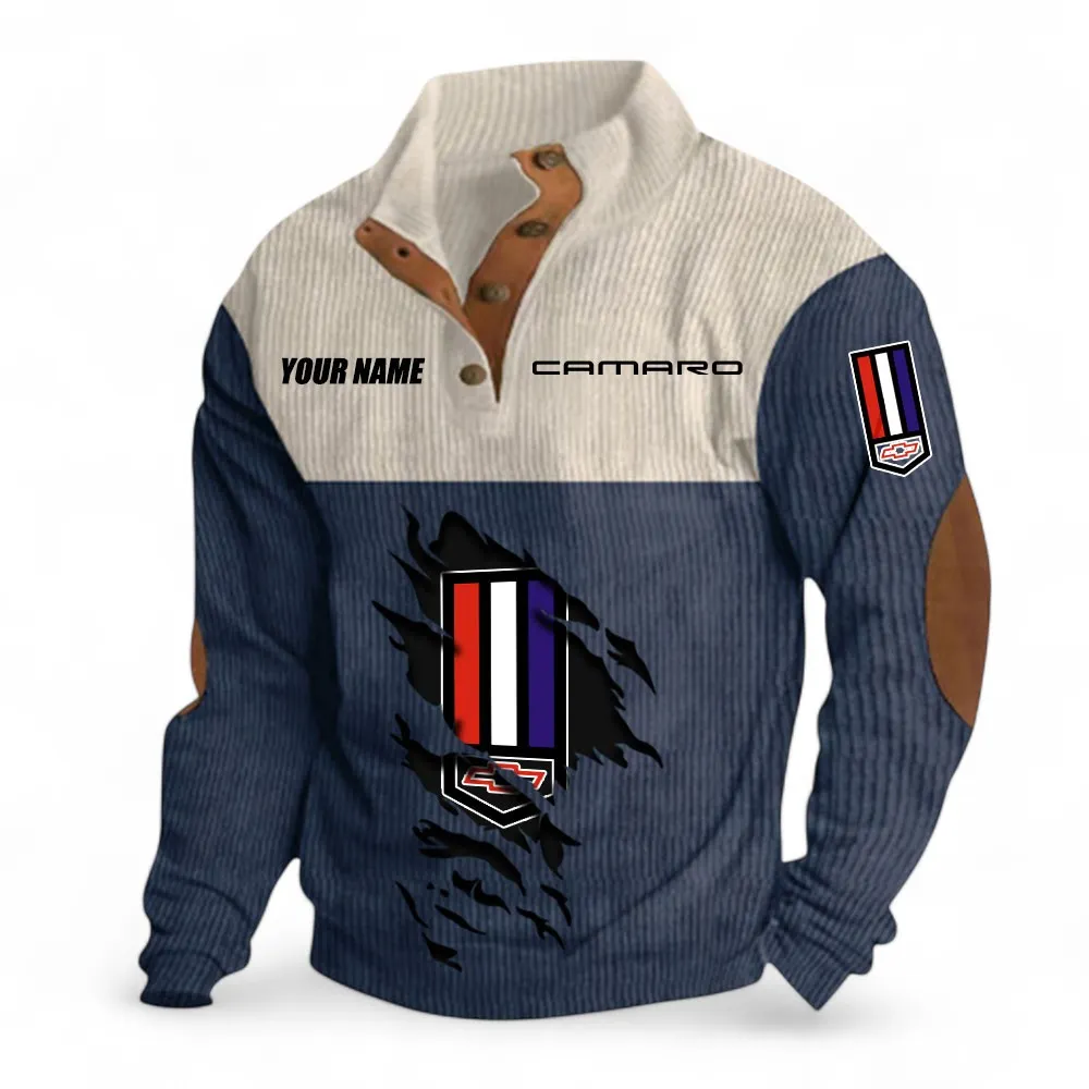 Agile Roadster Men's Stand Up Collar Base Shirt, Exclusive Logo Hoodie For Car Enthusiasts CAR402 - Navy Blue
