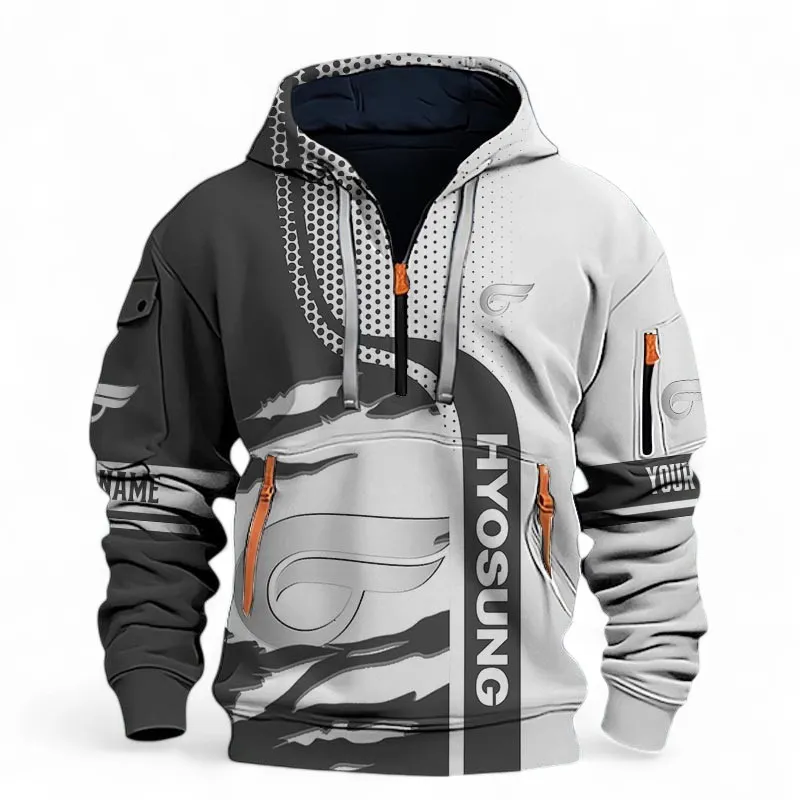 Agile Street Bike Hoodie Half Zip 3D, Comfortable Urban Hoodie For Car Lovers CAR398 - Black