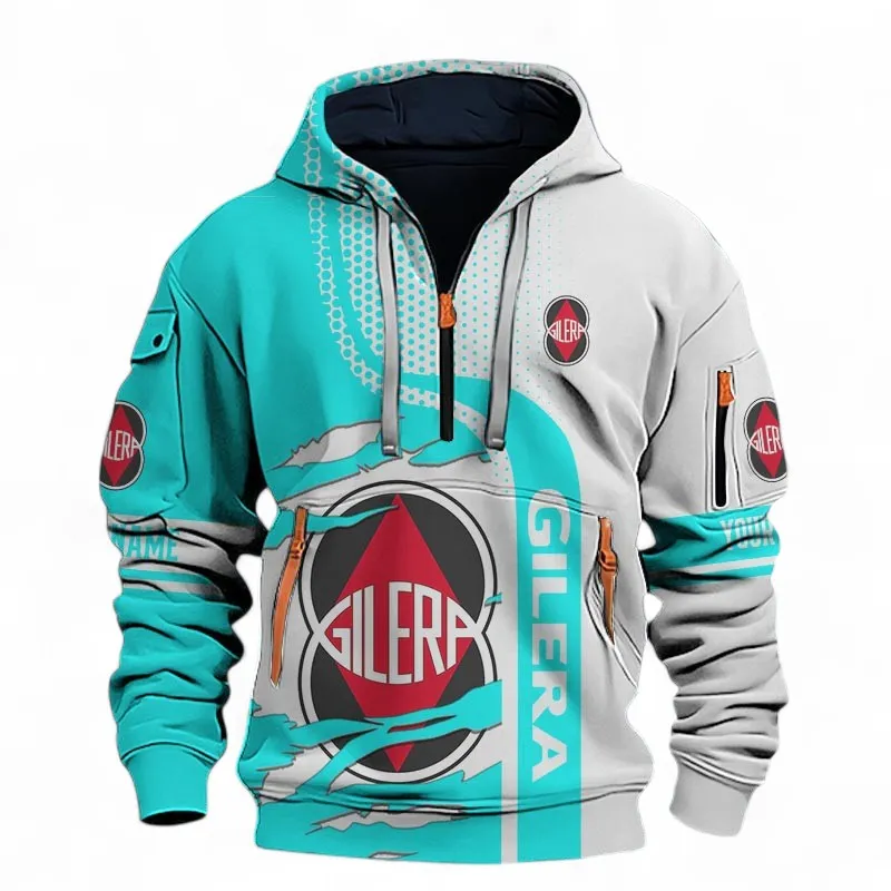 Agile Street Ride Hoodie Half Zip 3D, Sporty & Casual  Hoodie For Car Lovers CAR398 - Cyan