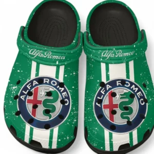 Trendy Small Performance Car Themed Clog, Full Print Lightweight Footwear for Fans of Automotive Style CAR620 - Black