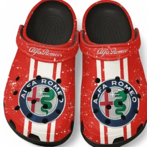Custom Italian Sport Sedan All Over Print Clog, Comfortable Slip-On Shoes for Everyday Wear CAR620 - Black
