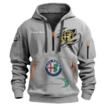 Hoodie Half Zipper Exclusive Logo Gift For Luxury Performance Machine Enthusiasts CAR113 - Gray