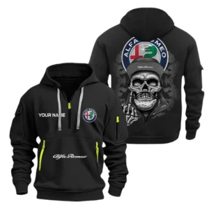 Hoodie Half Zipper Exclusive Logo Gift For Racing Heritage Enthusiasts CAR166 - Black