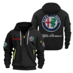 Vintage Ride Hoodie Half Zipper, All Over Print Hoodie Gift For Vintage Ride Enthusiasts CAR200 - Black