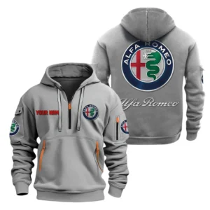 Hoodie Half Zipper Exclusive Logo Gift For Racing Heritage Enthusiasts CAR200 - Gray