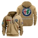 Hoodie Half Zipper Exclusive Logo Gift For Sport Sedan Enthusiasts CAR200 - Khaki
