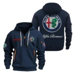 Exclusive Logo Hoodie Half Zipper For Italian Classic Enthusiasts, Gift For Italian Classic Fans CAR200 - Navy