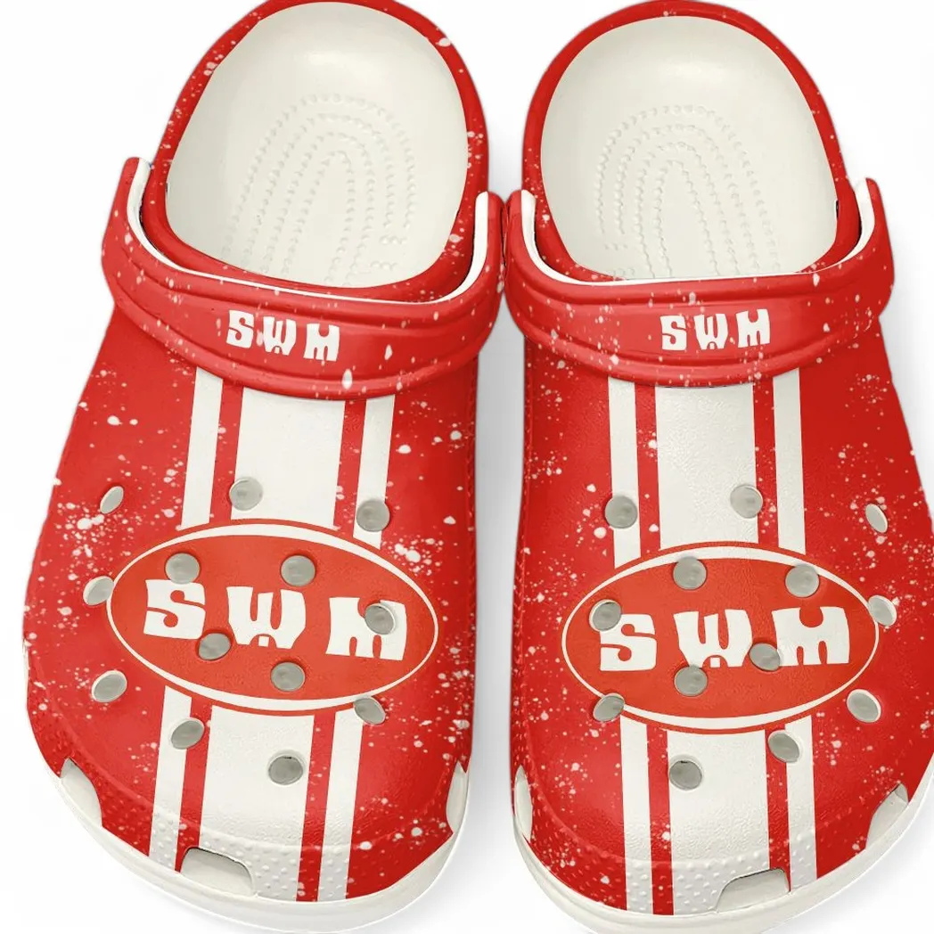 All Over Print Adventure Ride Clog, Automotive Lifestyle Inspired Shoes for Car Enthusiasts CAR620 - White