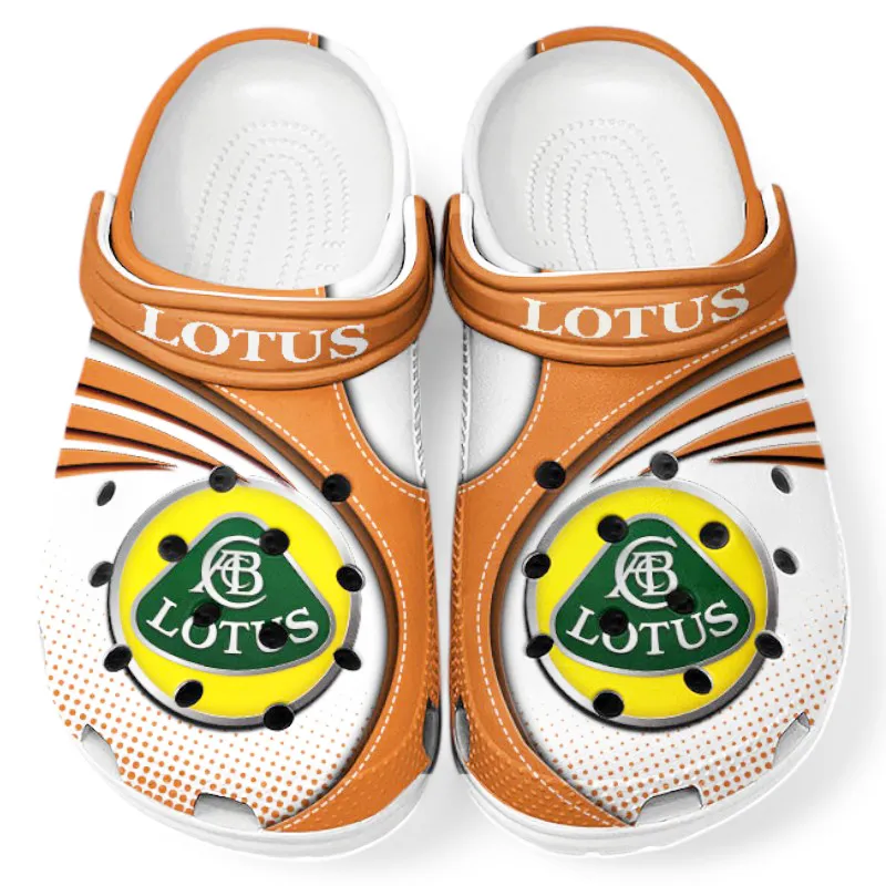 All Over Print Agile Roadster Clog, Automotive Lifestyle Inspired Shoes for Car Enthusiasts CAR181 - Orange