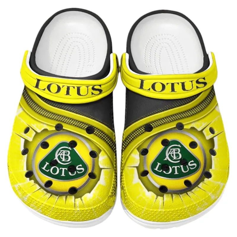 All Over Print Agile Roadster Clog, Automotive Lifestyle Inspired Shoes for Car Enthusiasts CAR188 - Yellow