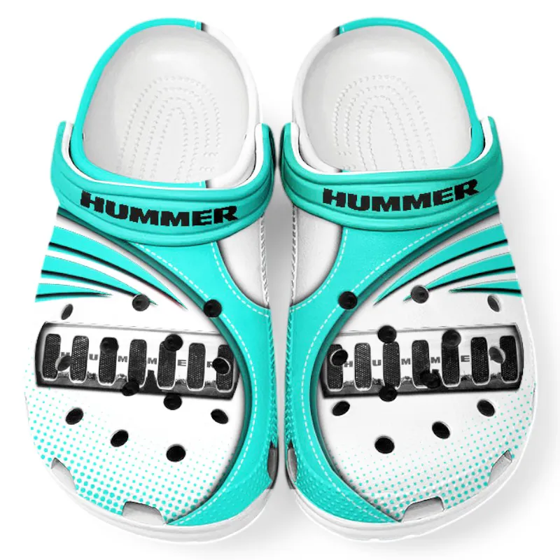 All Over Print All-Terrain SUV Clog, Automotive Lifestyle Inspired Shoes for Car Enthusiasts CAR181 - Cyan