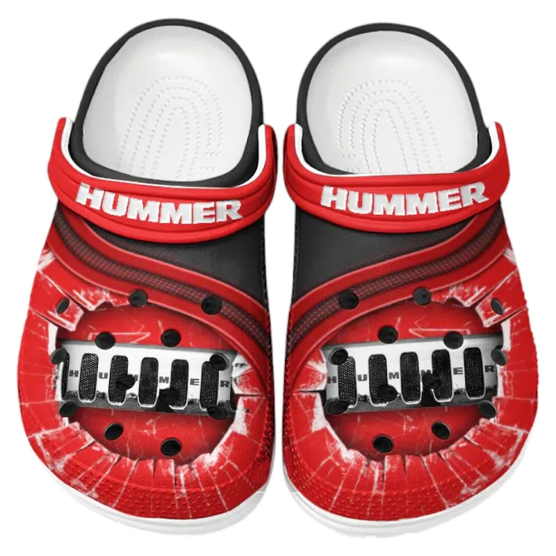 All Over Print All-Terrain SUV Clog, Automotive Lifestyle Inspired Shoes for Car Enthusiasts CAR188 - Red