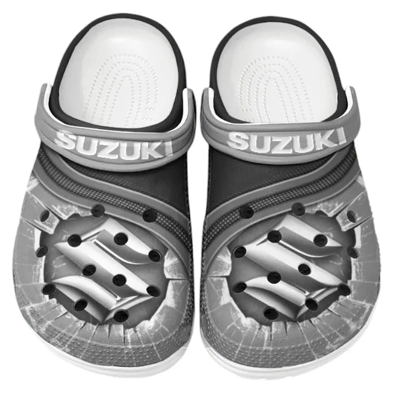 All Over Print City-Friendly Auto Clog, Automotive Lifestyle Inspired Shoes for Car Enthusiasts CAR188 - Gray