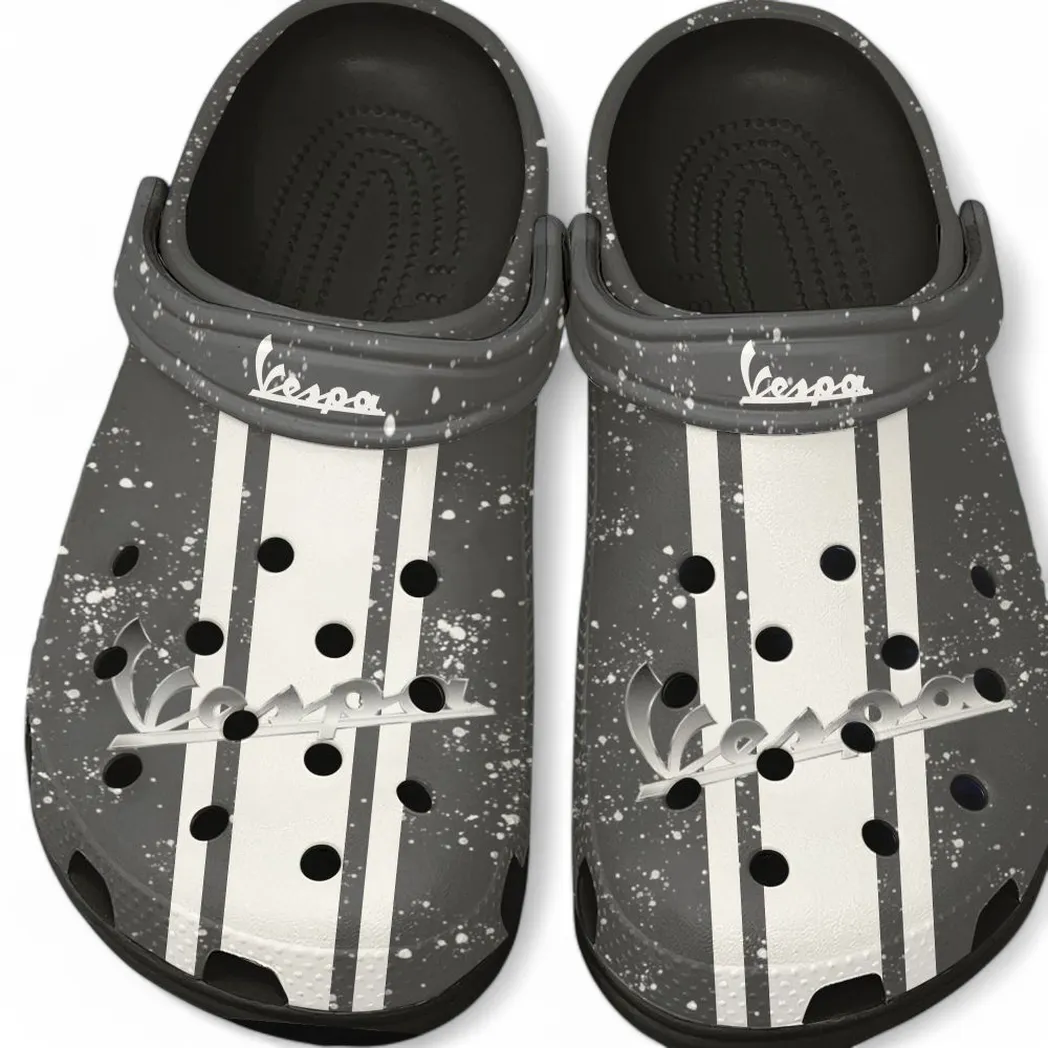 All Over Print Classic Scooter Clog, Automotive Lifestyle Inspired Shoes for Car Enthusiasts CAR620 - Black