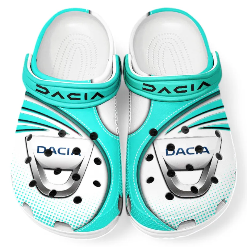 All Over Print Eastern European Car Clog, Automotive Lifestyle Inspired Shoes for Car Enthusiasts CAR181 - Cyan
