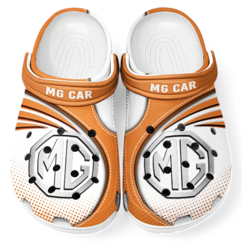 All Over Print Elite Touring Vehicle Clog, Automotive Lifestyle Inspired Shoes for Car Enthusiasts CAR181 - Orange