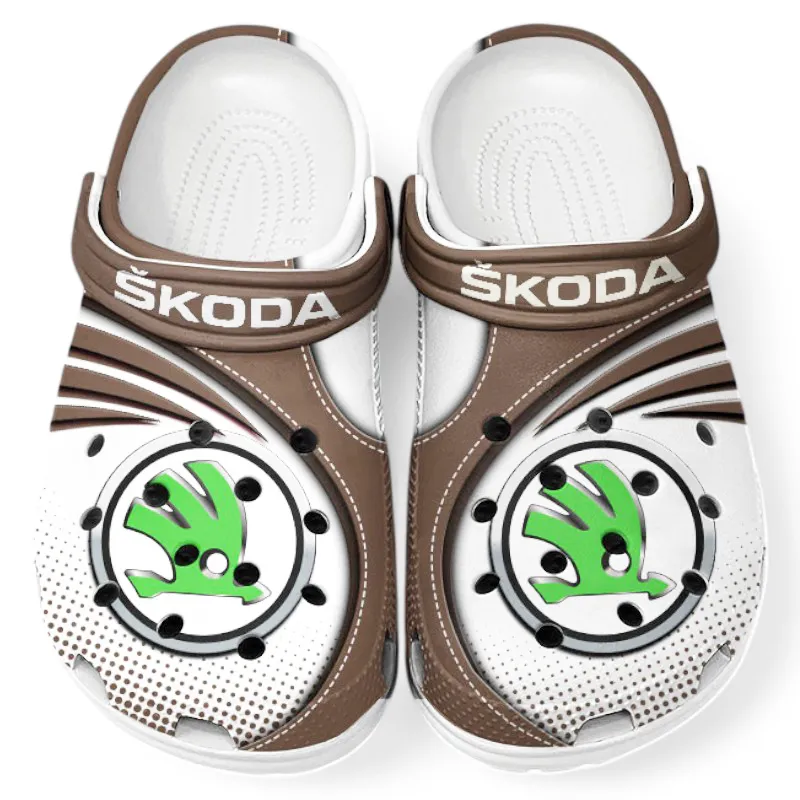 All Over Print Everyday Driver Clog, Automotive Lifestyle Inspired Shoes for Car Enthusiasts CAR181 - Brown