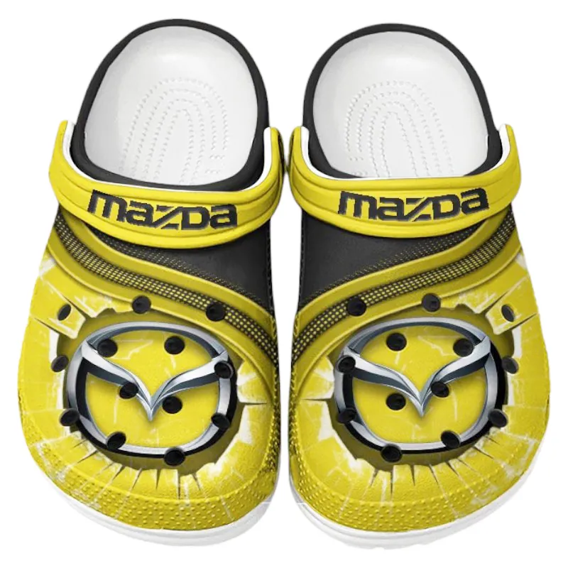 All Over Print Everyday Vehicle Clog, Automotive Lifestyle Inspired Shoes for Car Enthusiasts CAR188 - Yellow