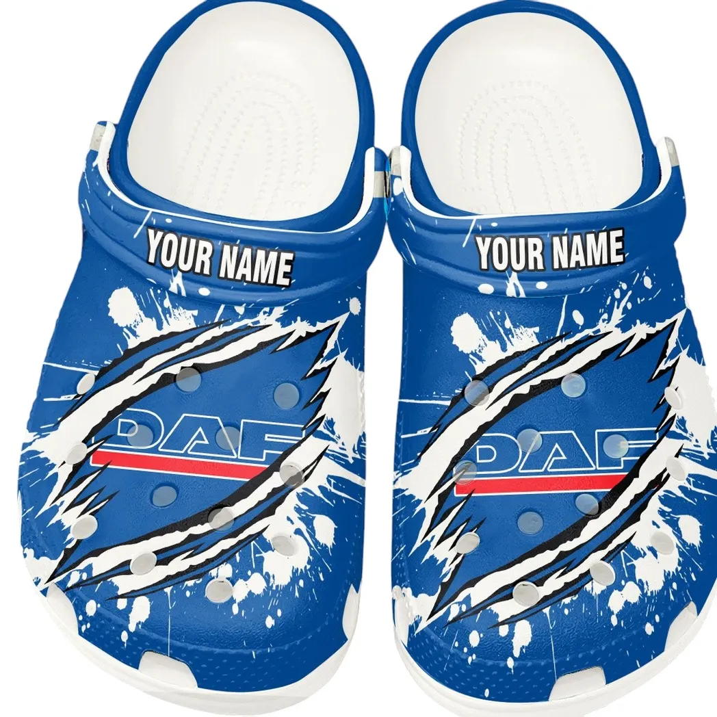 All Over Print Heavy Truck Clog, Automotive Lifestyle Inspired Shoes for Car Enthusiasts CAR153 - White