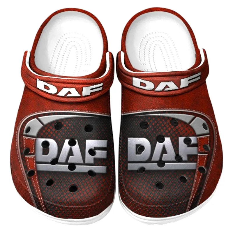 All Over Print Heavy Truck Clog, Automotive Lifestyle Inspired Shoes for Car Enthusiasts CAR177 - Red