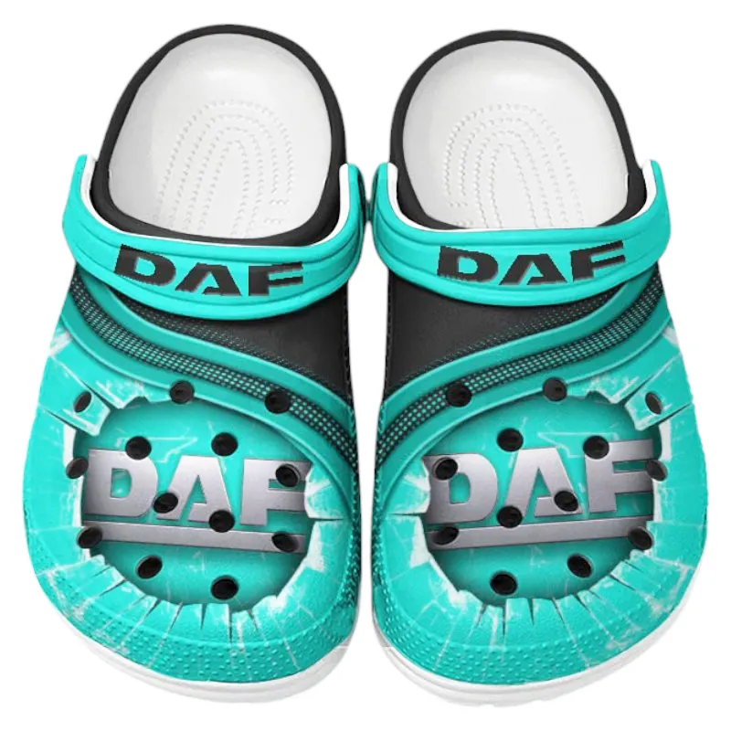 All Over Print Heavy Truck Clog, Automotive Lifestyle Inspired Shoes for Car Enthusiasts CAR188 - Cyan