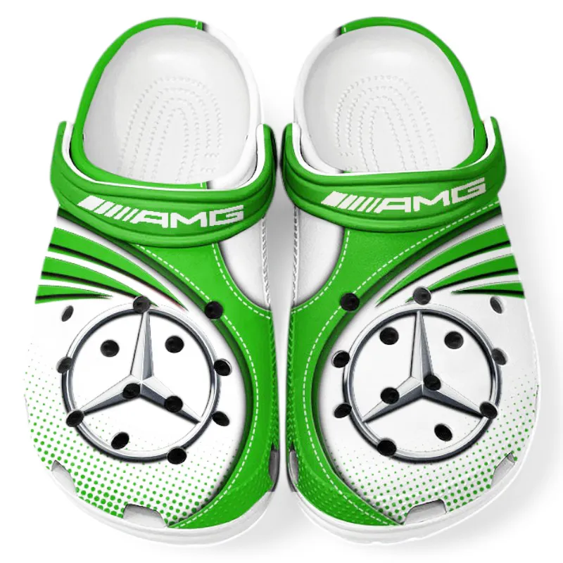 All Over Print High-Power Coupe Clog, Automotive Lifestyle Inspired Shoes for Car Enthusiasts CAR181 - Green