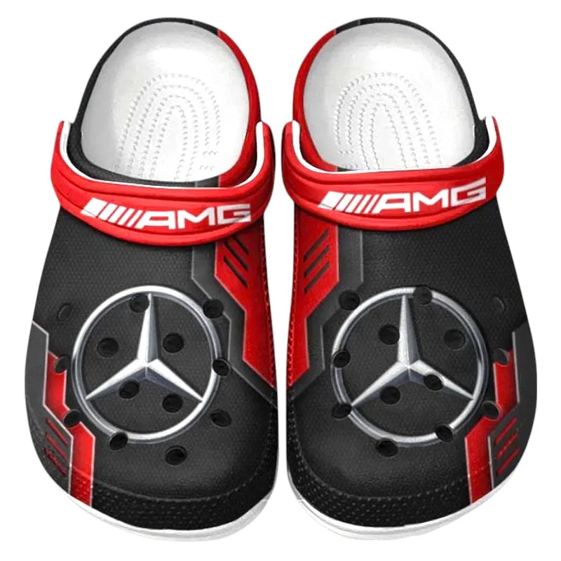 All Over Print High-Power Coupe Clog, Automotive Lifestyle Inspired Shoes for Car Enthusiasts CAR185 - Red