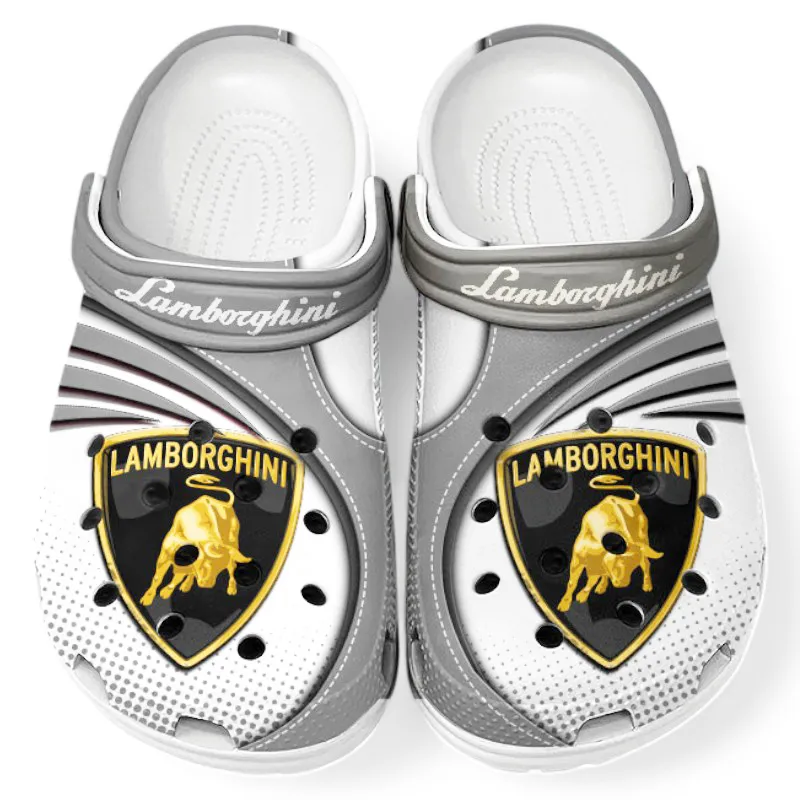 All Over Print Iconic Supercar Ride Clog, Automotive Lifestyle Inspired Shoes for Car Enthusiasts CAR181 - Gray