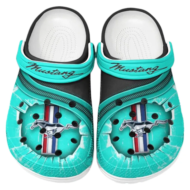All Over Print Legendary Sports Coupe Clog, Automotive Lifestyle Inspired Shoes for Car Enthusiasts CAR188 - Cyan