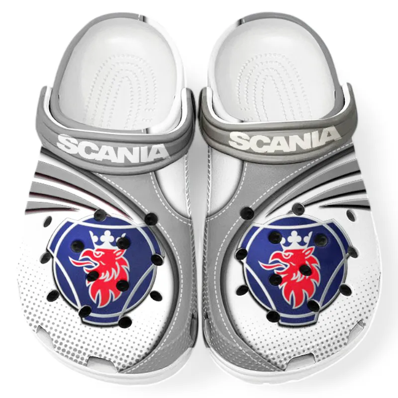 All Over Print Long-Haul Vehicle Clog, Automotive Lifestyle Inspired Shoes for Car Enthusiasts CAR181 - Gray